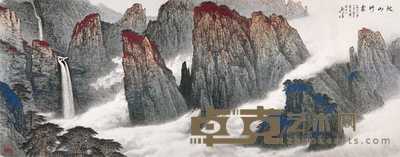 魏紫熙 1998年作 秋山行云 镜心 143×365cm
